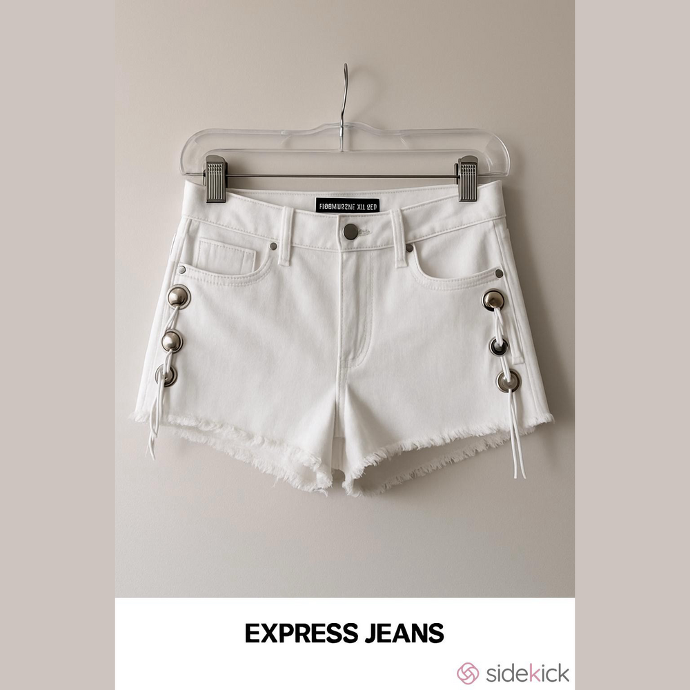 EXPRESS White Jean Shorts